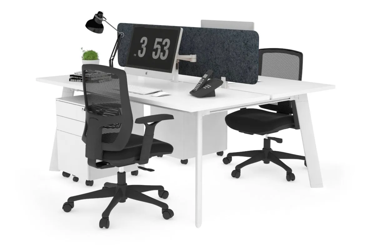 Switch - 2 Person Workstation White Frame [1800L x 700W]