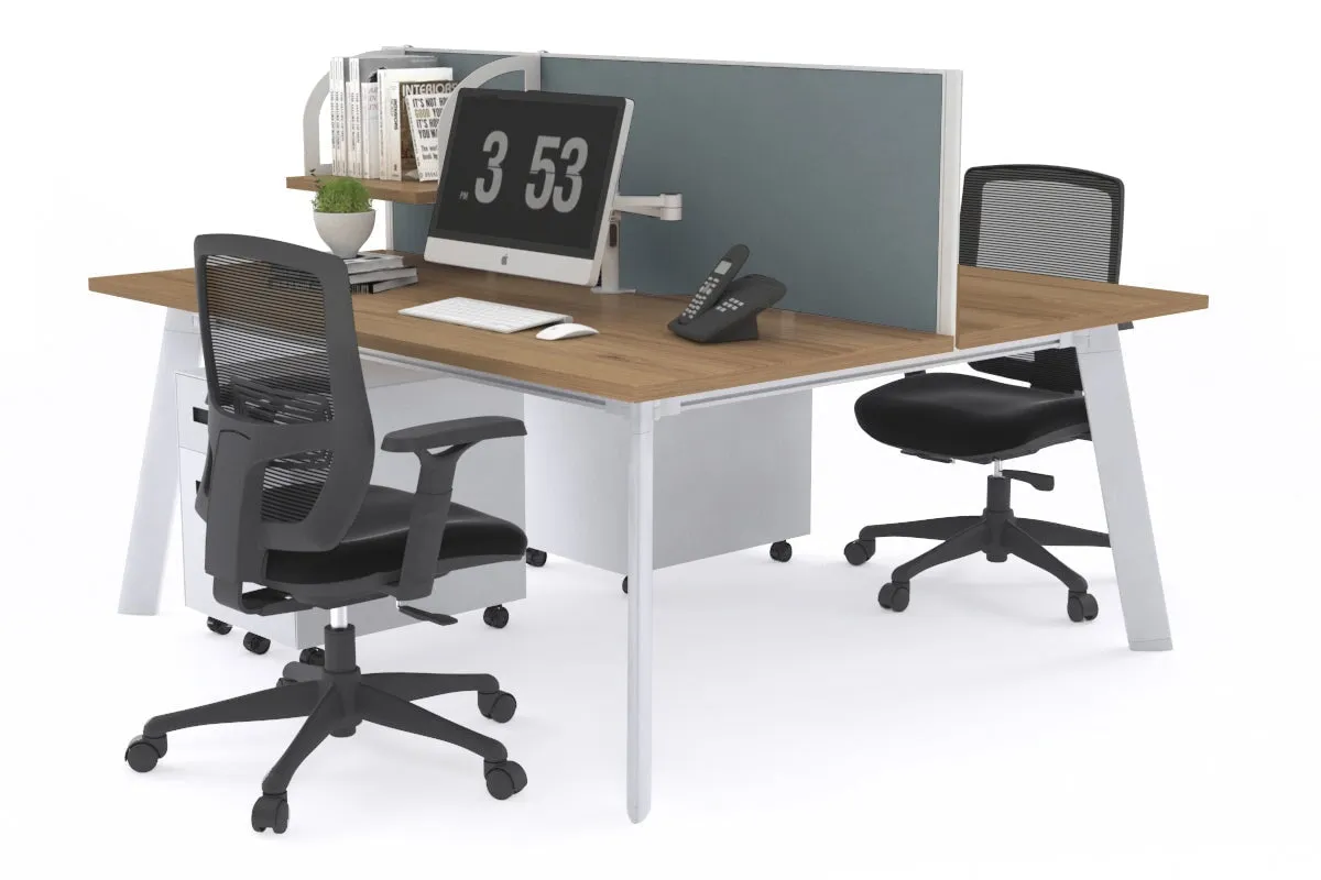 Switch - 2 Person Workstation White Frame [1800L x 700W]