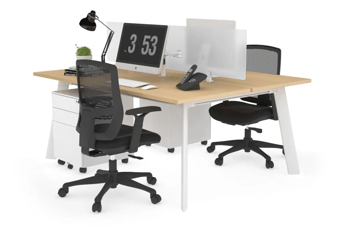 Switch - 2 Person Workstation White Frame [1800L x 700W]