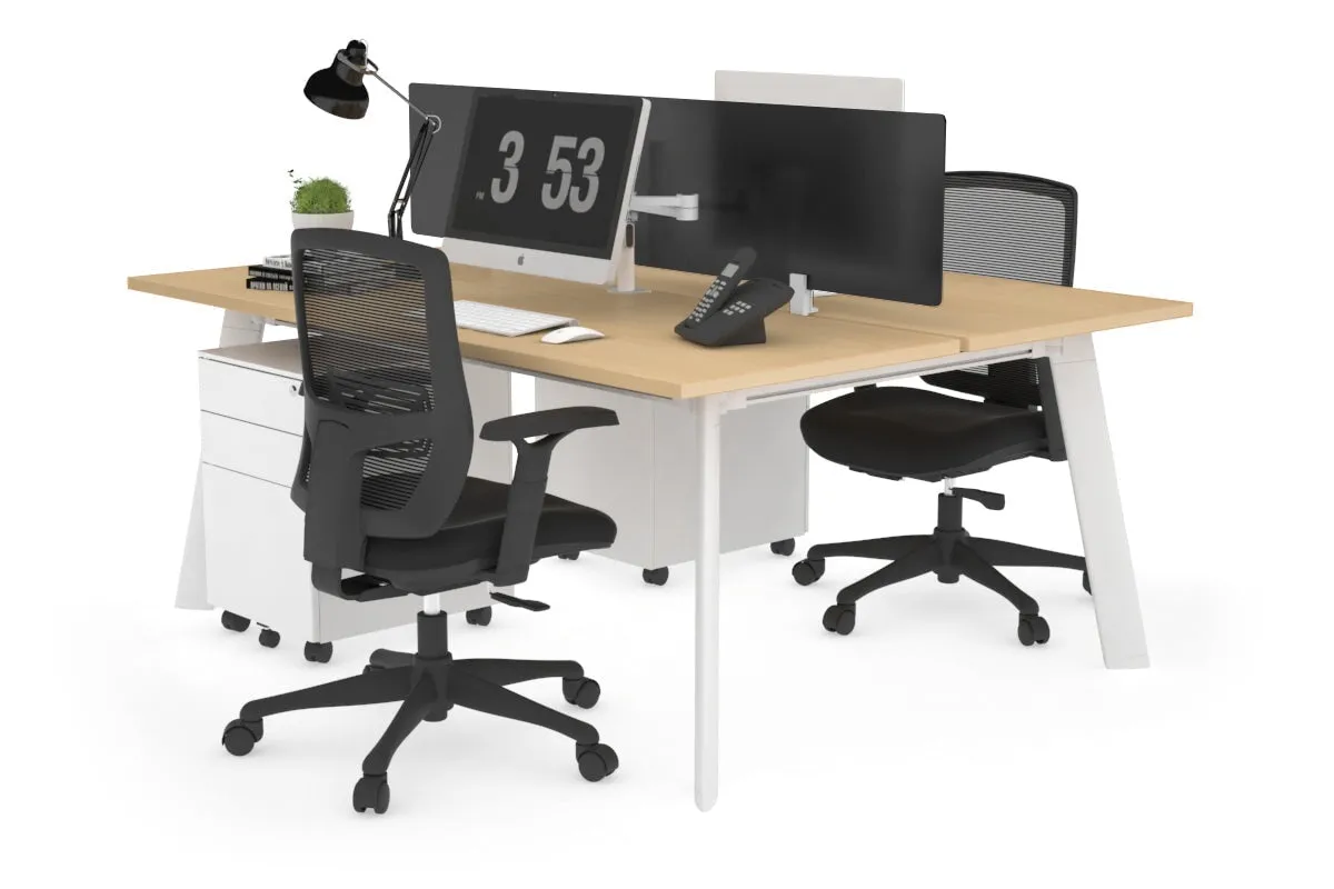 Switch - 2 Person Workstation White Frame [1800L x 700W]