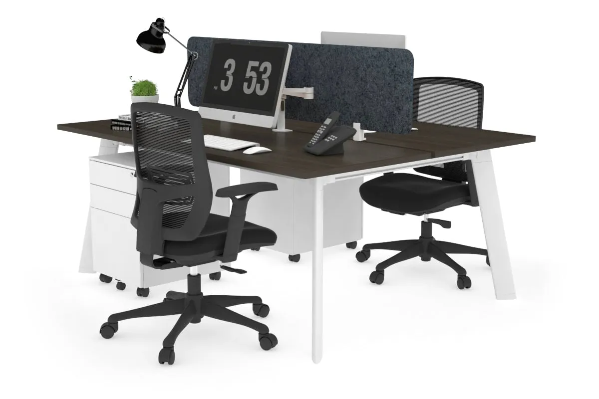 Switch - 2 Person Workstation White Frame [1800L x 700W]