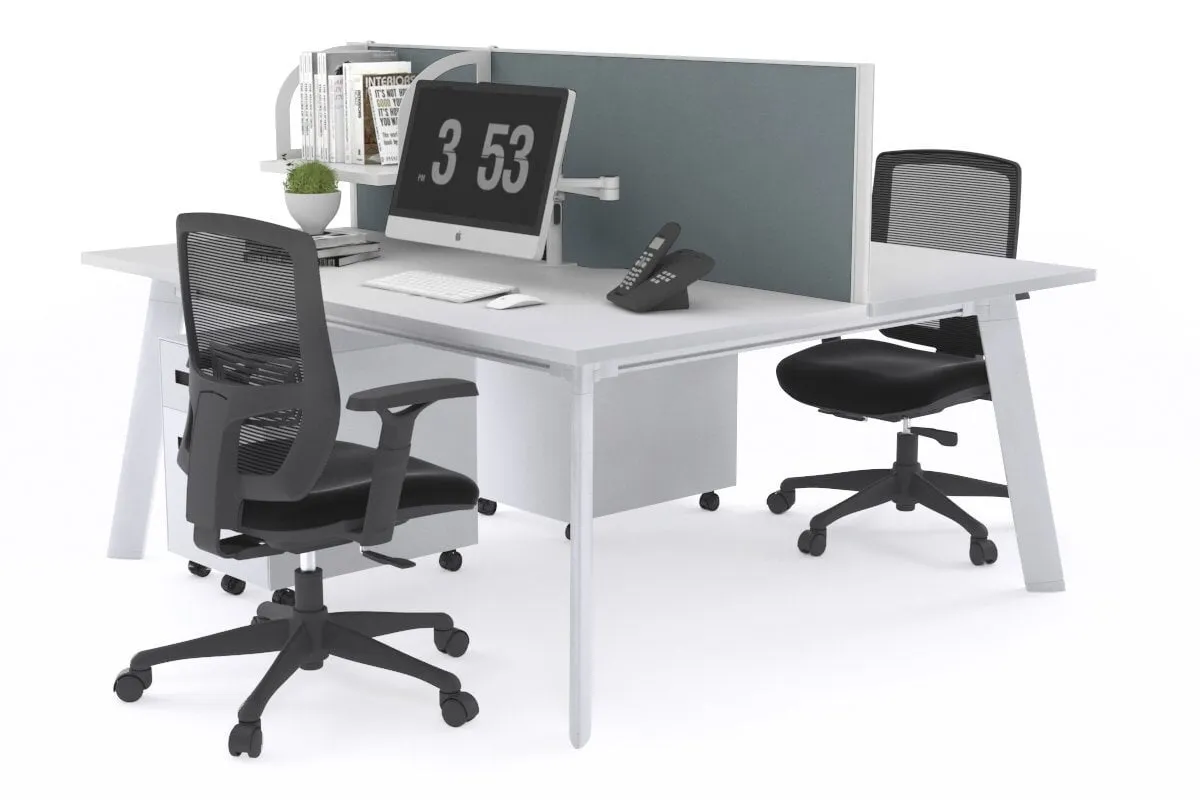 Switch - 2 Person Workstation White Frame [1800L x 700W]