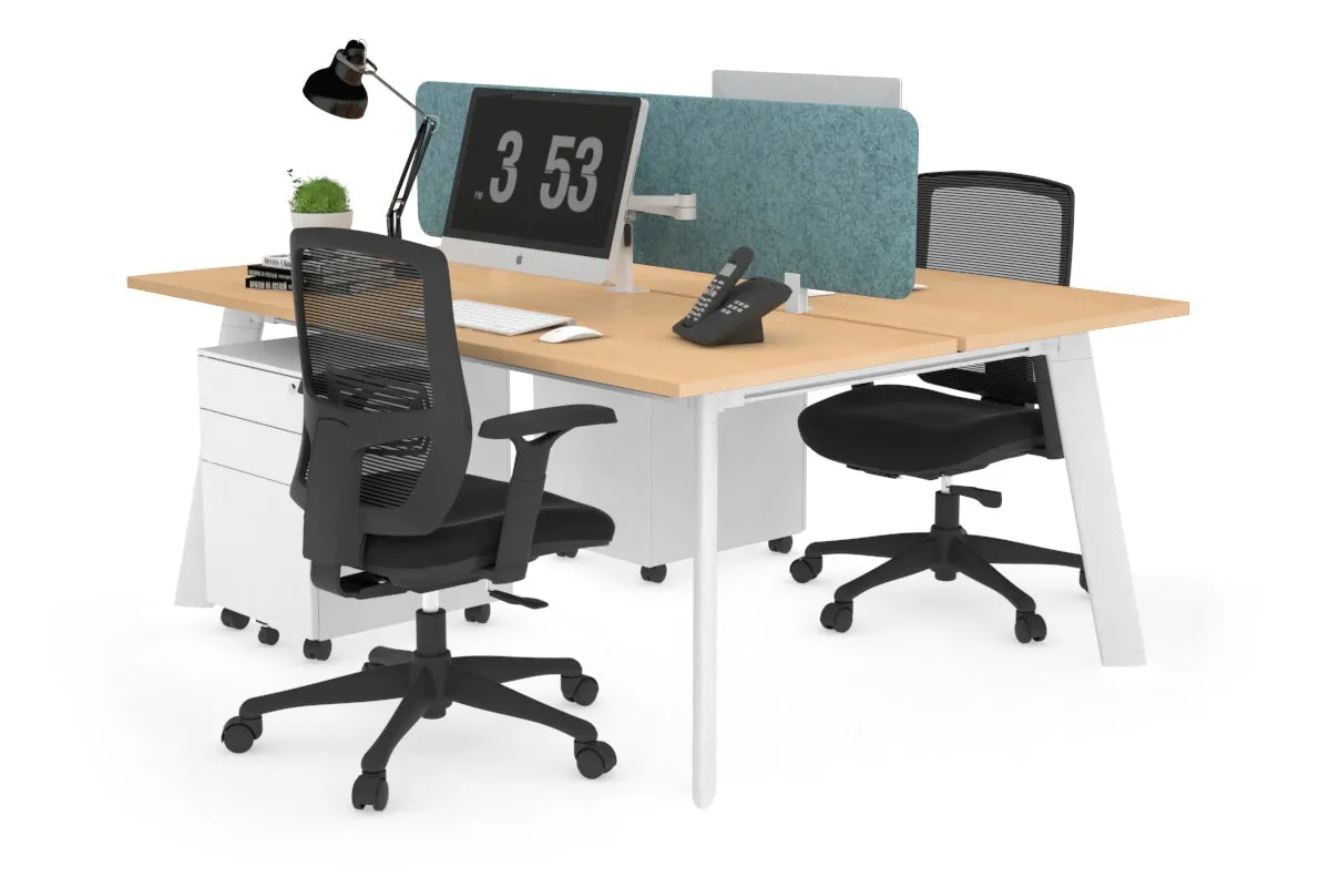 Switch - 2 Person Workstation White Frame [1800L x 700W]