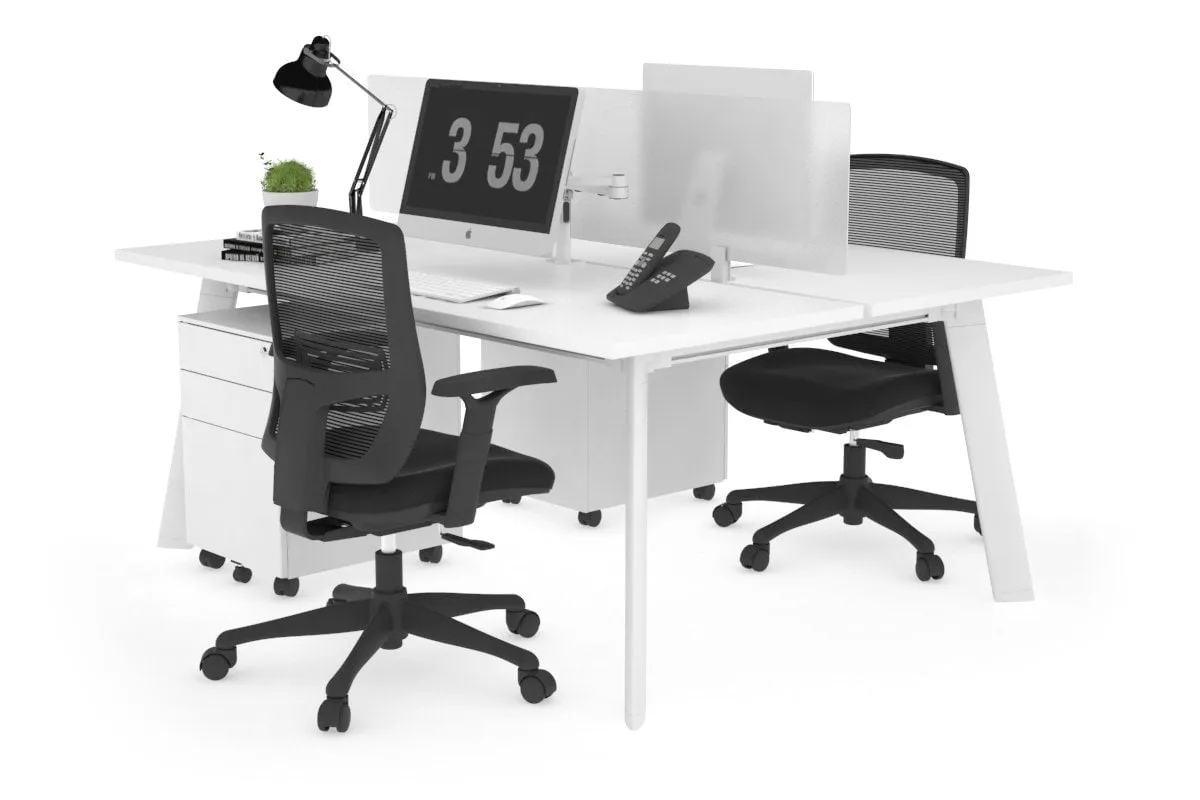 Switch - 2 Person Workstation White Frame [1800L x 700W]