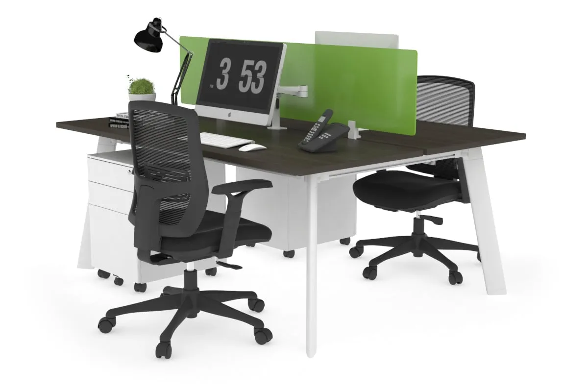 Switch - 2 Person Workstation White Frame [1800L x 700W]