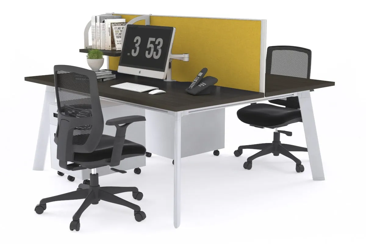 Switch - 2 Person Workstation White Frame [1800L x 700W]