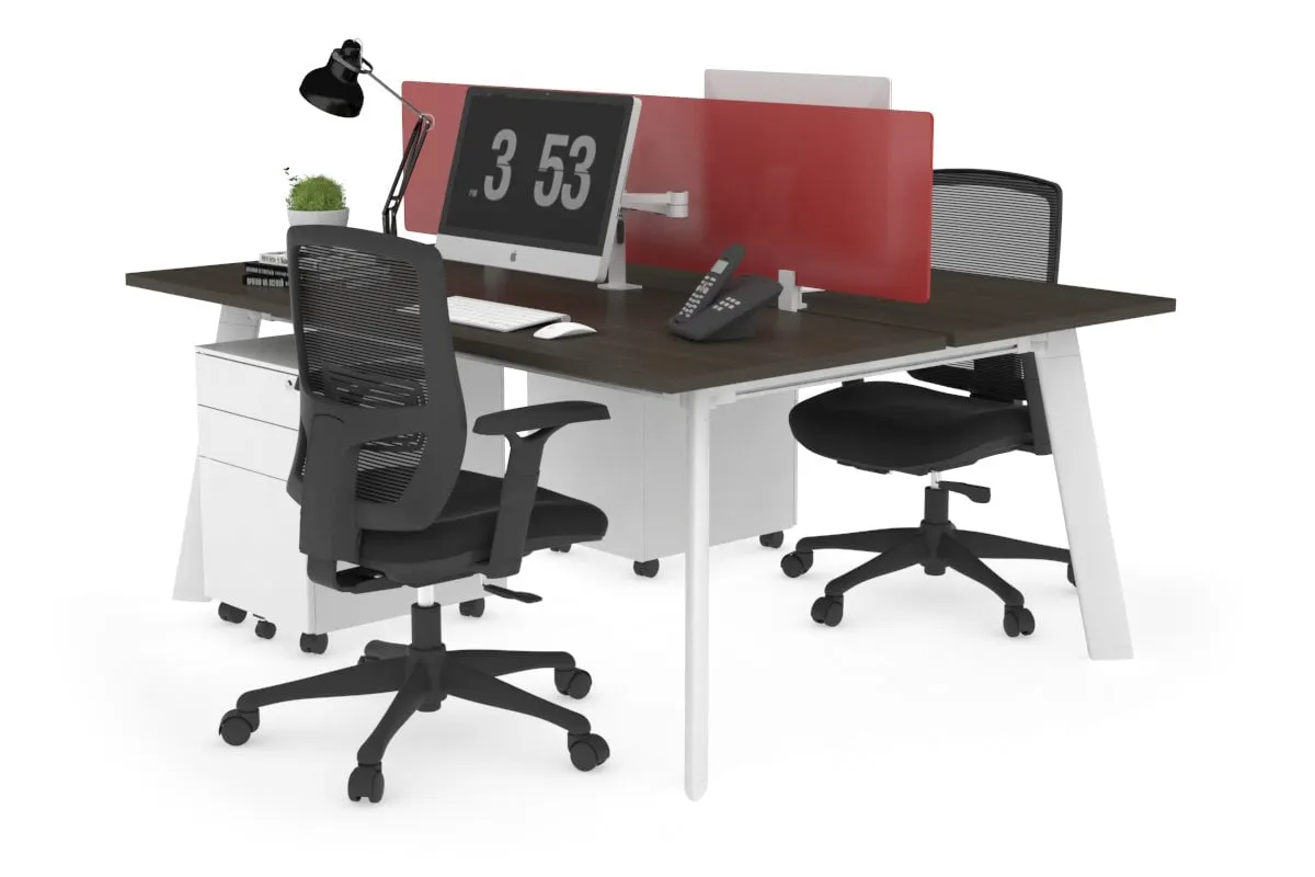 Switch - 2 Person Workstation White Frame [1800L x 700W]