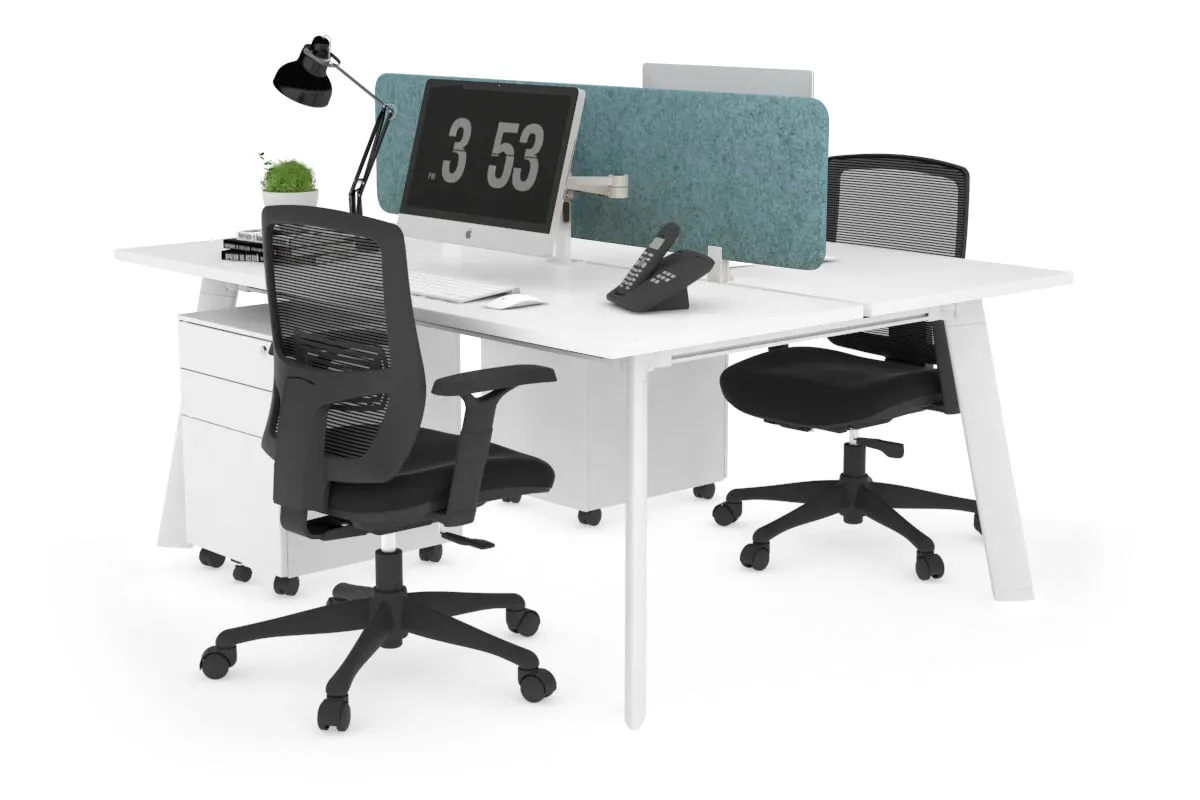 Switch - 2 Person Workstation White Frame [1800L x 700W]