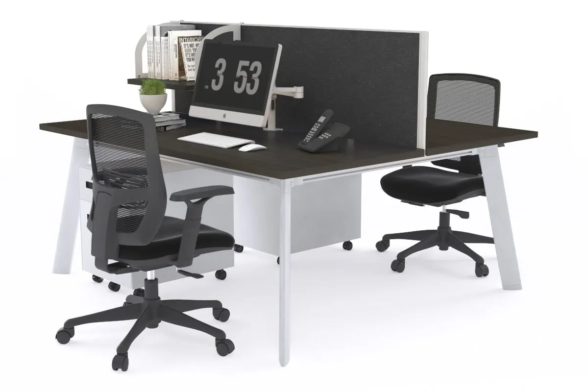 Switch - 2 Person Workstation White Frame [1800L x 700W]