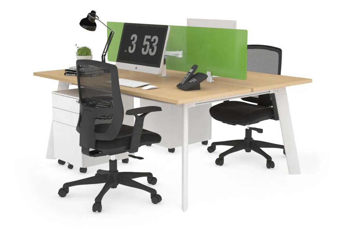 Switch - 2 Person Workstation White Frame [1800L x 700W]