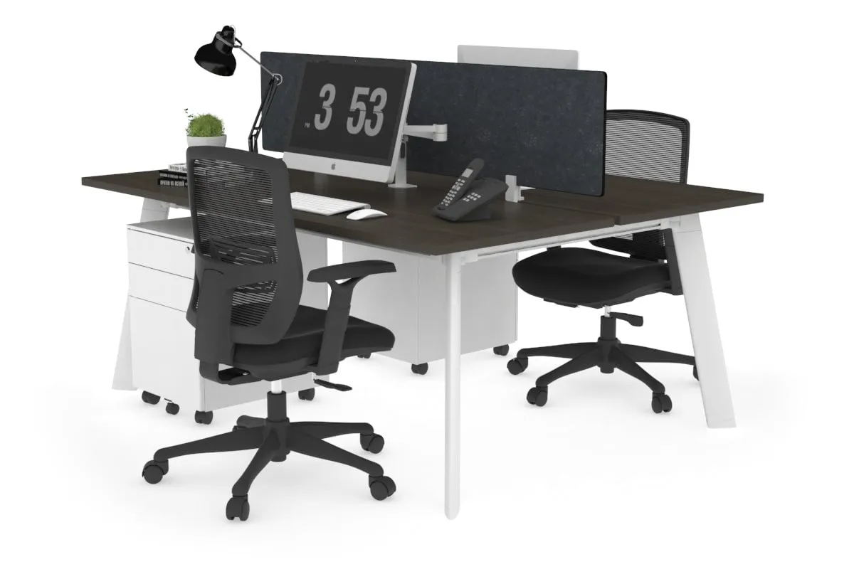 Switch - 2 Person Workstation White Frame [1800L x 700W]