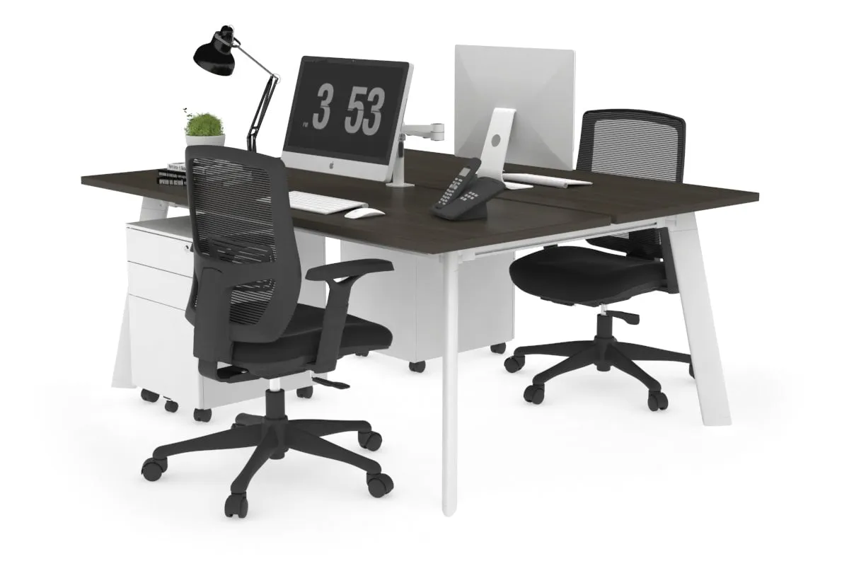 Switch - 2 Person Workstation White Frame [1800L x 700W]
