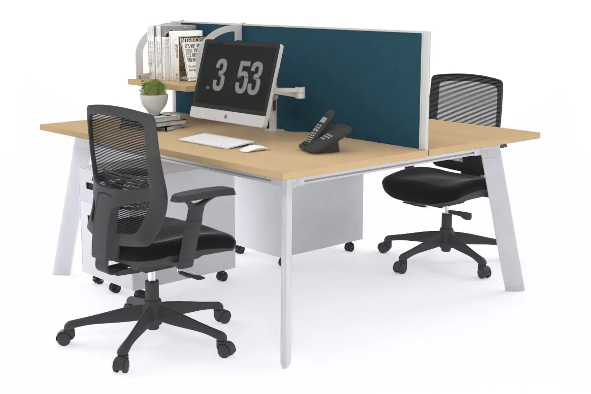 Switch - 2 Person Workstation White Frame [1800L x 700W]