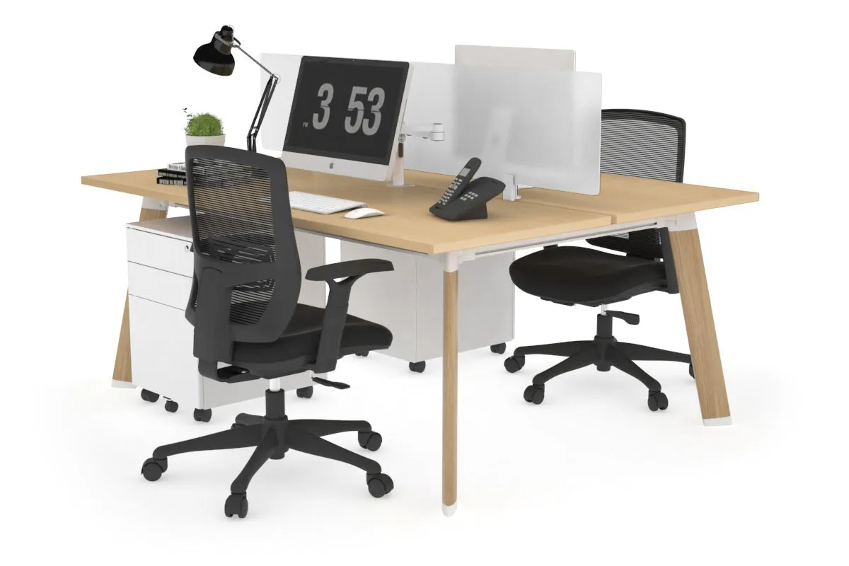 Switch - 2 Person Workstation Wood Imprint Frame [1600L x 700W]