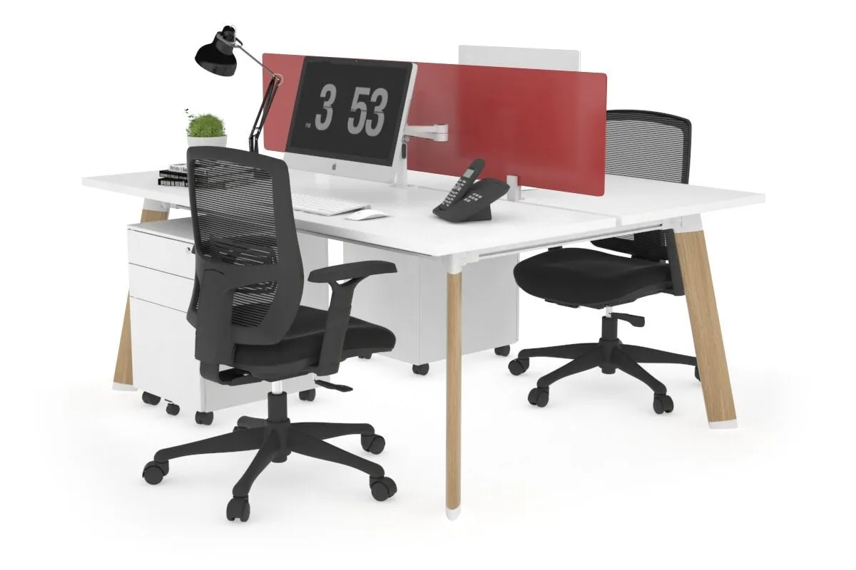 Switch - 2 Person Workstation Wood Imprint Frame [1600L x 700W]