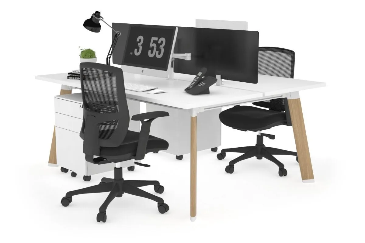 Switch - 2 Person Workstation Wood Imprint Frame [1600L x 700W]