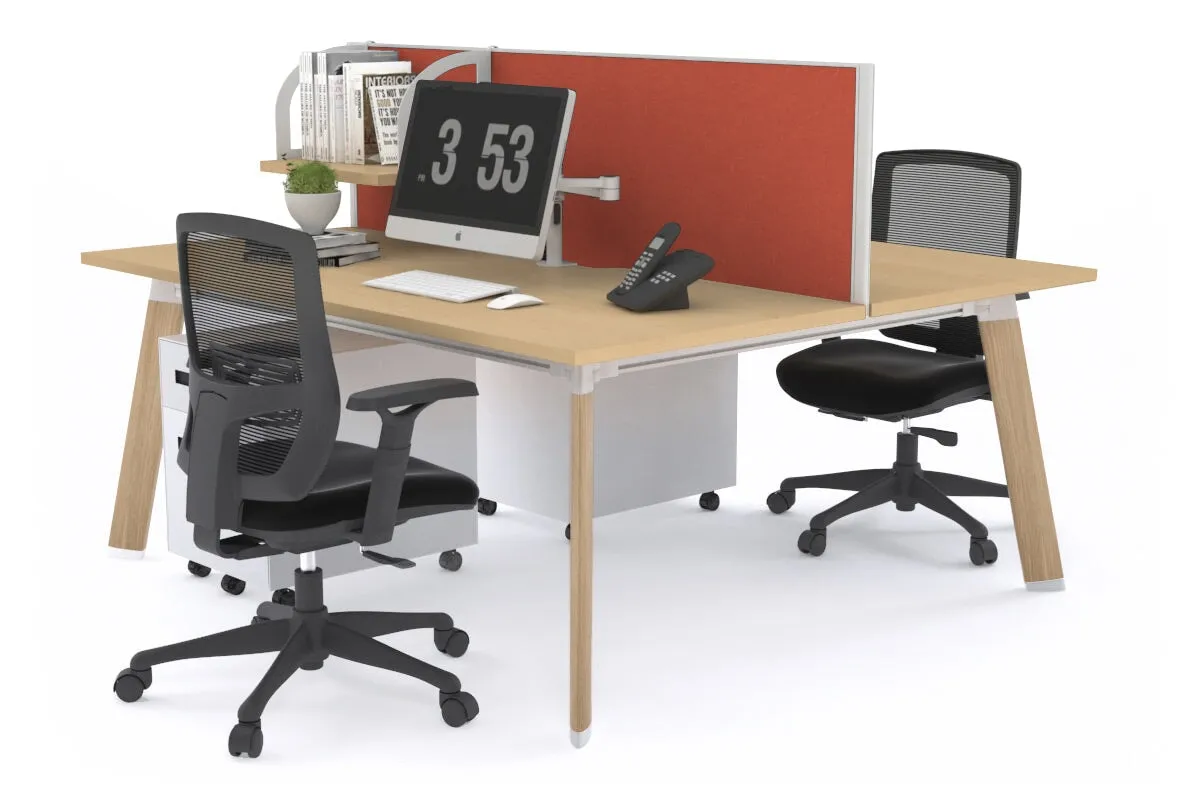 Switch - 2 Person Workstation Wood Imprint Frame [1600L x 700W]