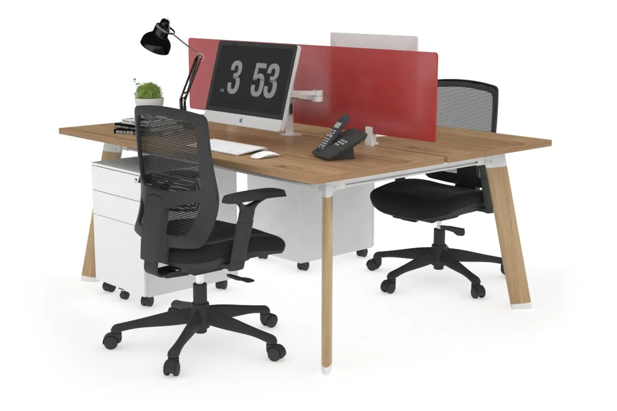 Switch - 2 Person Workstation Wood Imprint Frame [1600L x 700W]