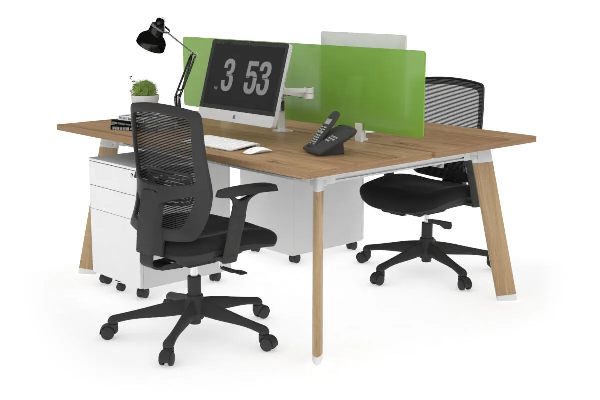 Switch - 2 Person Workstation Wood Imprint Frame [1600L x 700W]