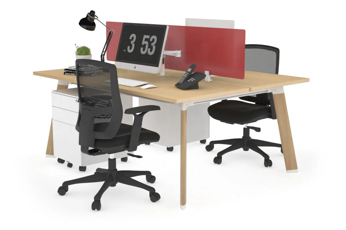 Switch - 2 Person Workstation Wood Imprint Frame [1600L x 700W]
