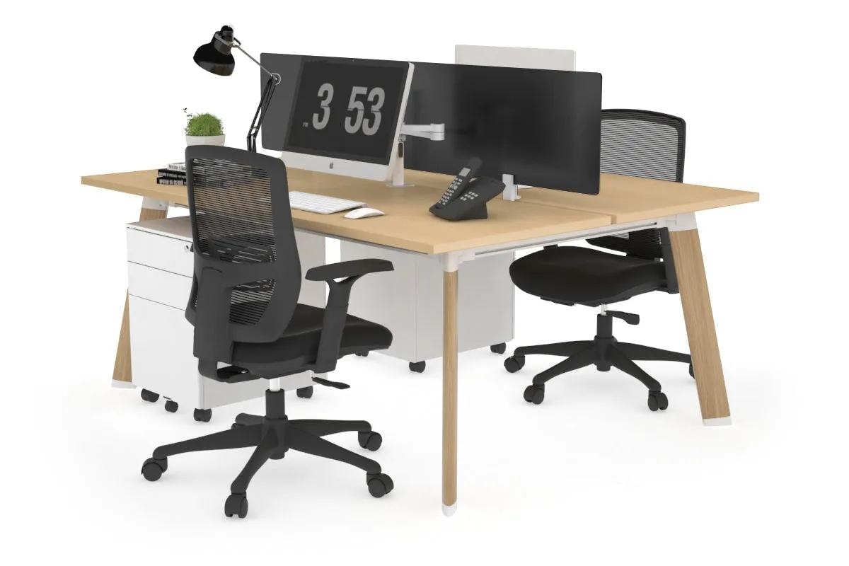 Switch - 2 Person Workstation Wood Imprint Frame [1600L x 700W]