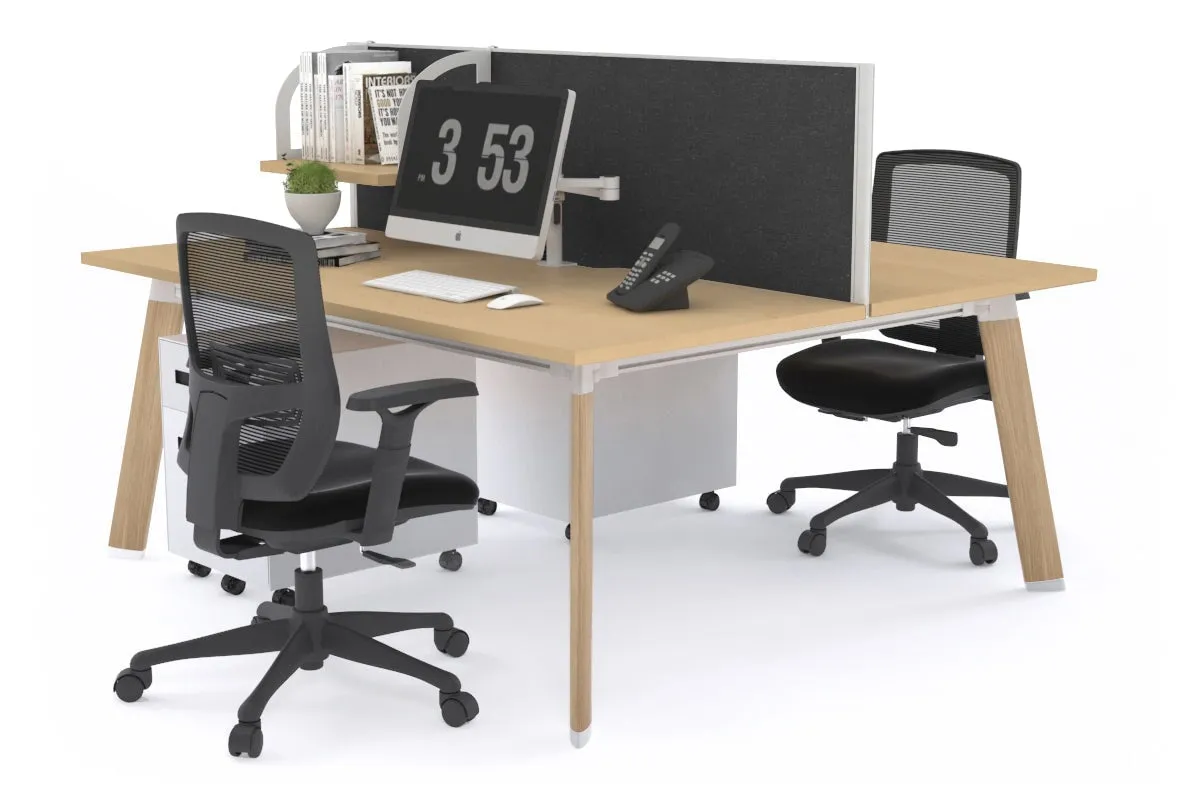 Switch - 2 Person Workstation Wood Imprint Frame [1600L x 700W]