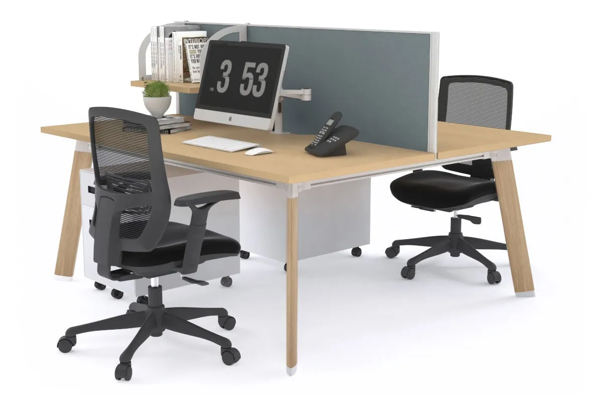 Switch - 2 Person Workstation Wood Imprint Frame [1600L x 700W]