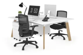 Switch - 2 Person Workstation Wood Imprint Frame [1600L x 700W]