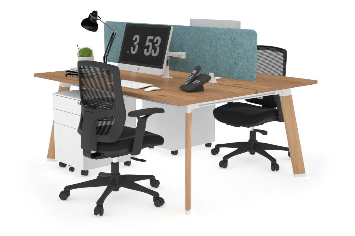 Switch - 2 Person Workstation Wood Imprint Frame [1600L x 700W]