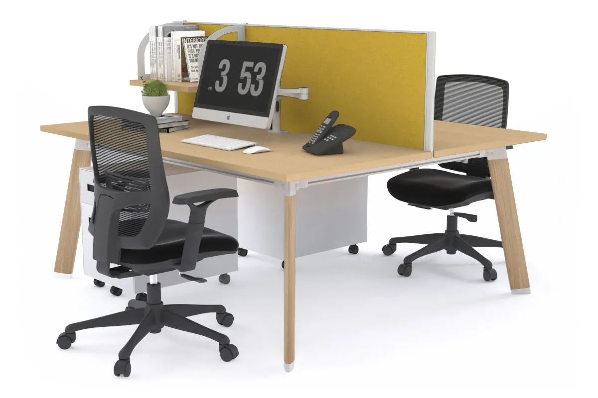Switch - 2 Person Workstation Wood Imprint Frame [1600L x 700W]