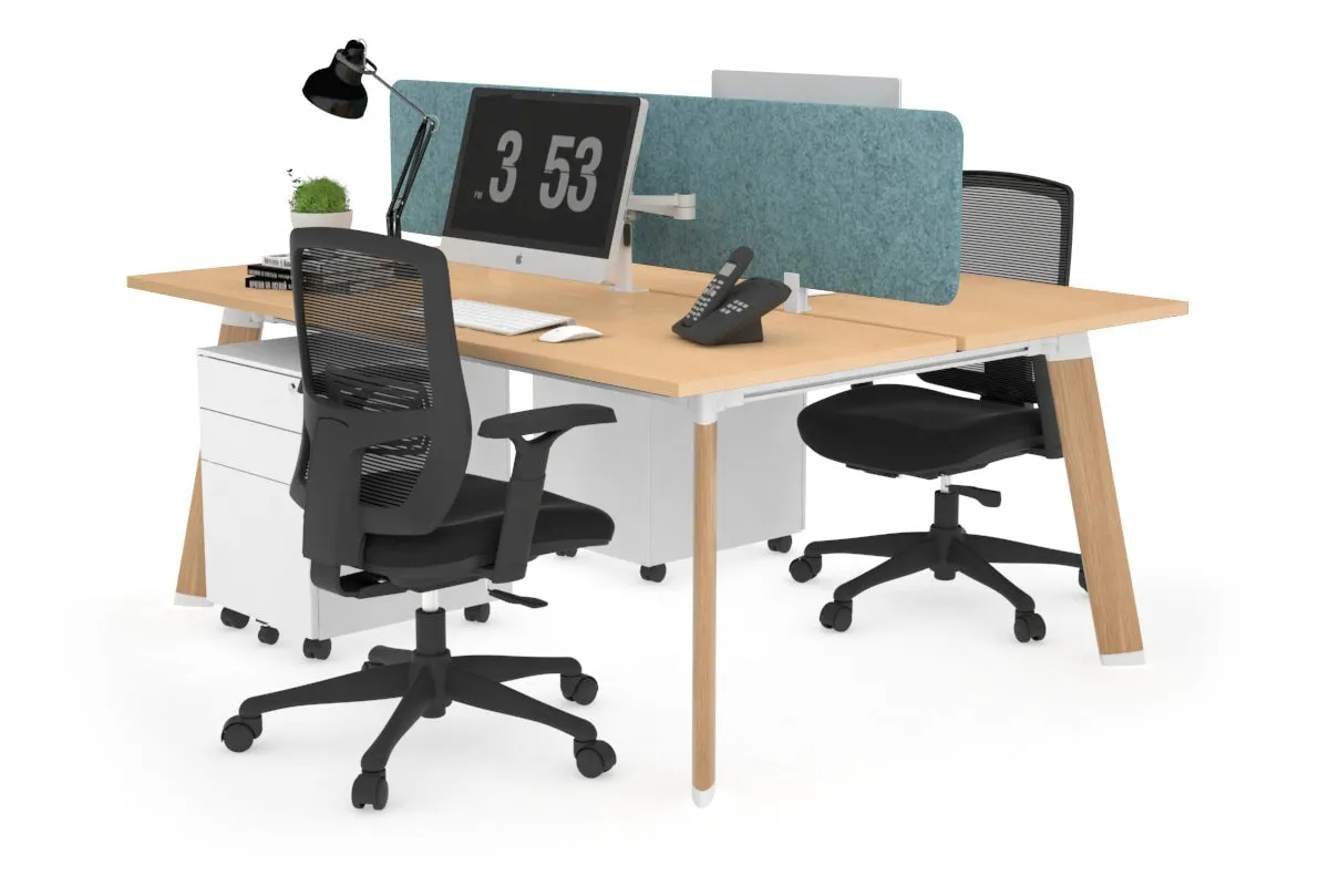 Switch - 2 Person Workstation Wood Imprint Frame [1600L x 700W]