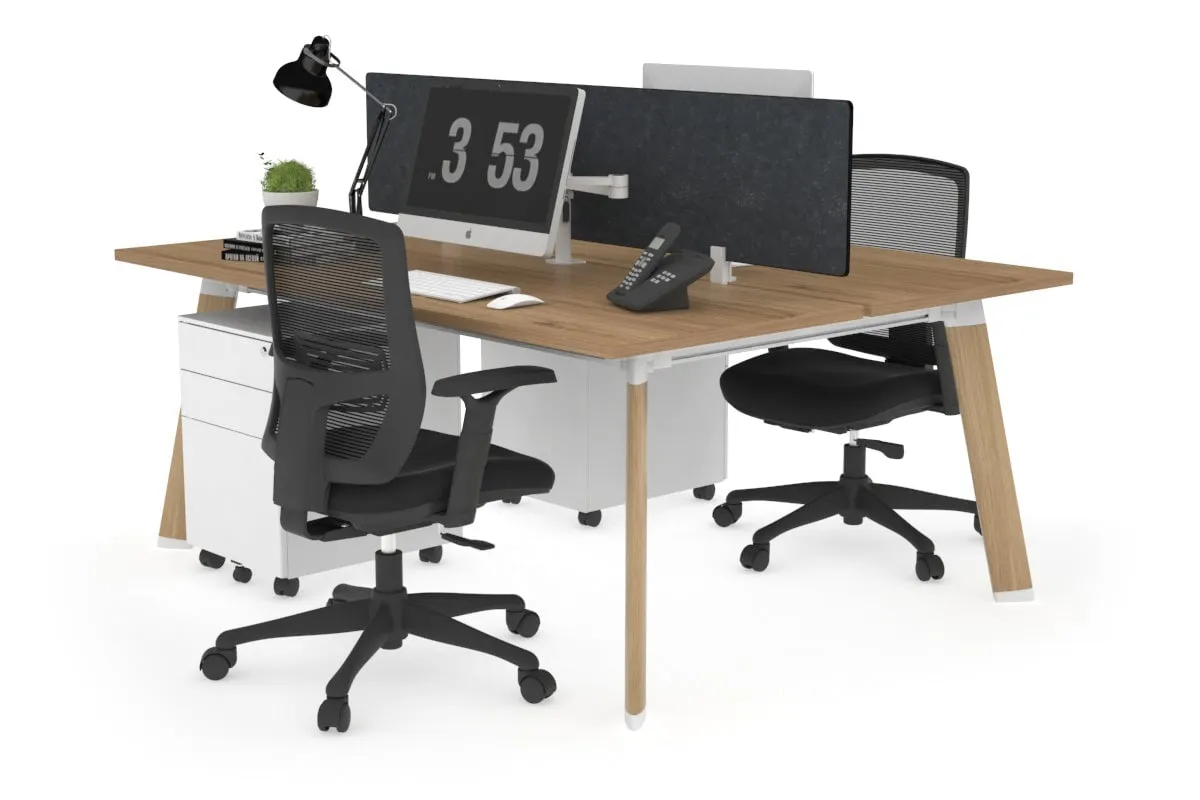 Switch - 2 Person Workstation Wood Imprint Frame [1600L x 700W]