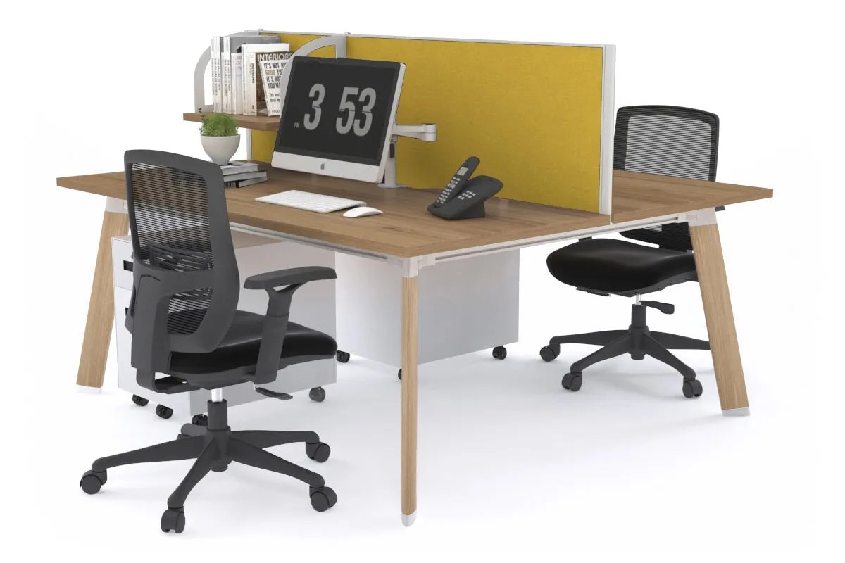 Switch - 2 Person Workstation Wood Imprint Frame [1600L x 700W]