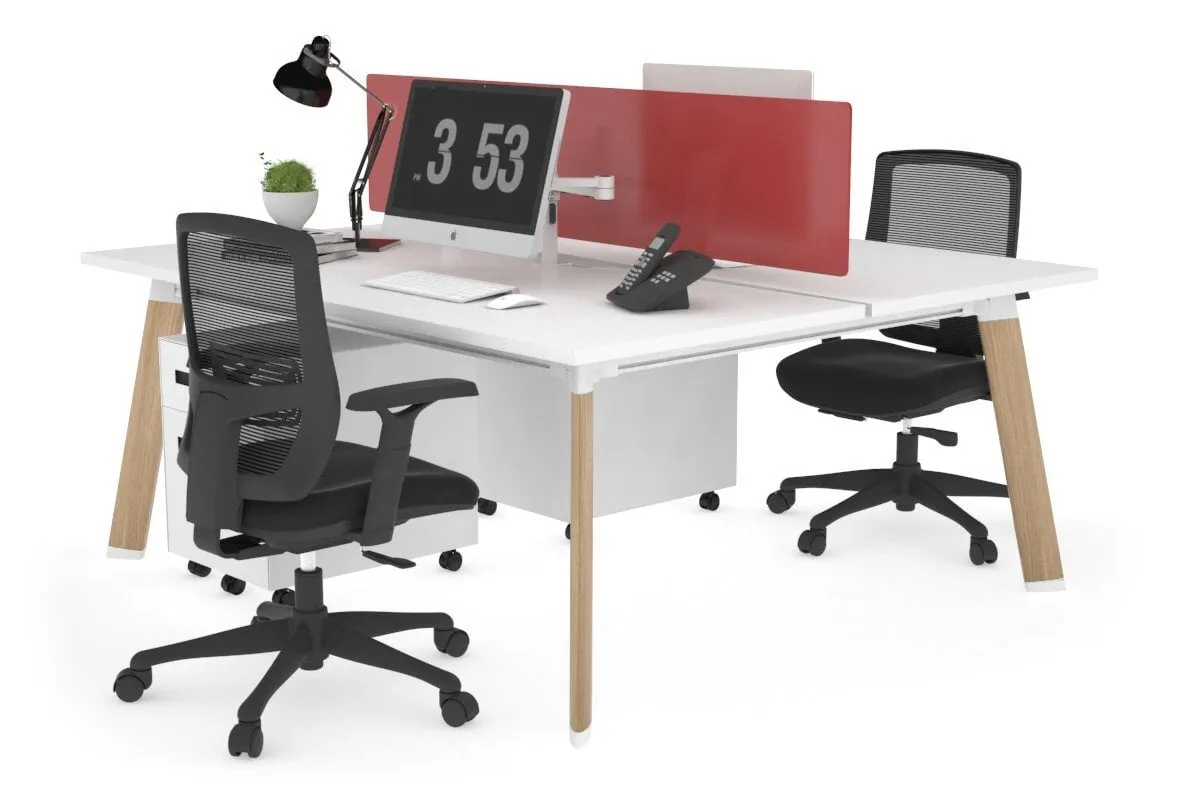 Switch - 2 Person Workstation Wood Imprint Frame [1600L x 800W with Cable Scallop]