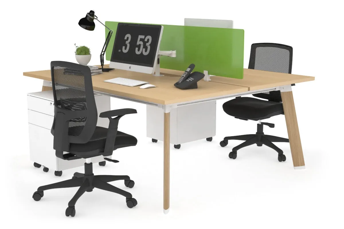 Switch - 2 Person Workstation Wood Imprint Frame [1600L x 800W with Cable Scallop]