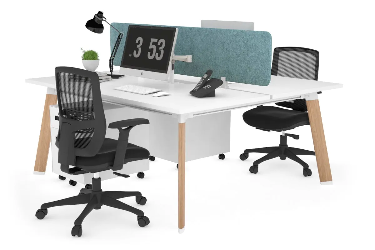Switch - 2 Person Workstation Wood Imprint Frame [1600L x 800W with Cable Scallop]