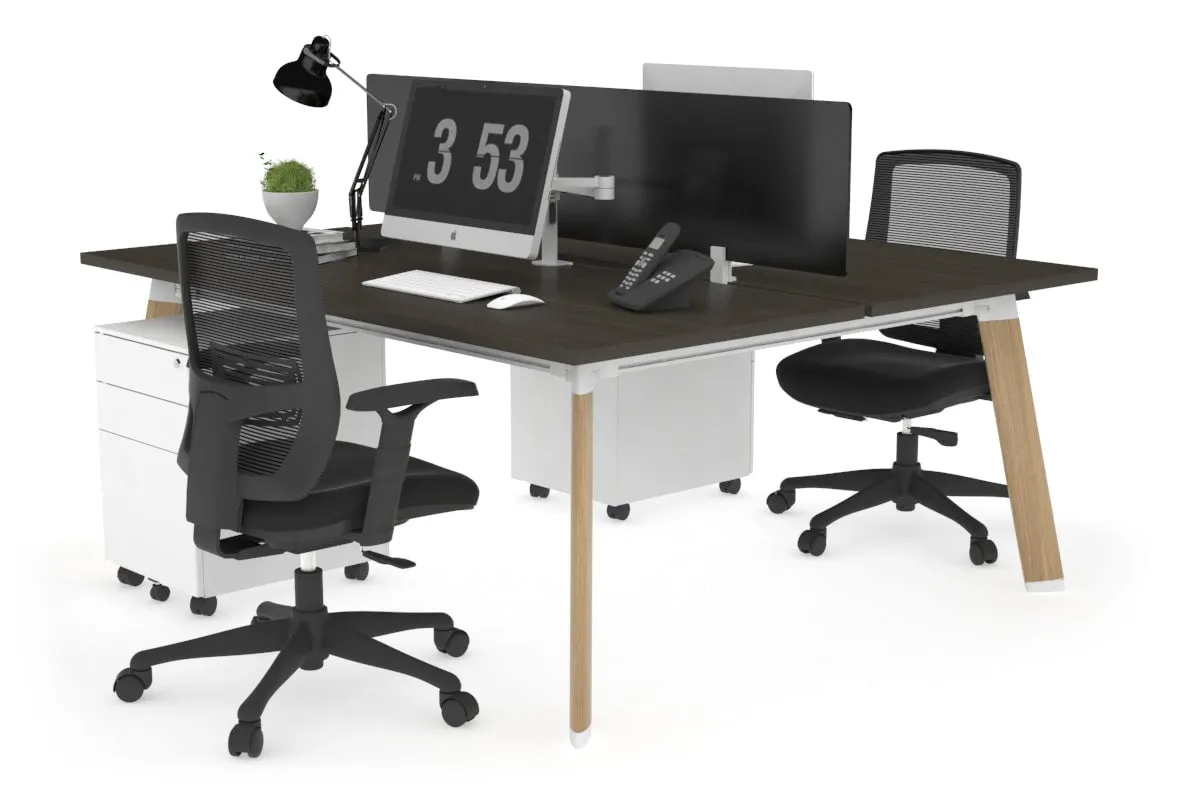 Switch - 2 Person Workstation Wood Imprint Frame [1600L x 800W with Cable Scallop]
