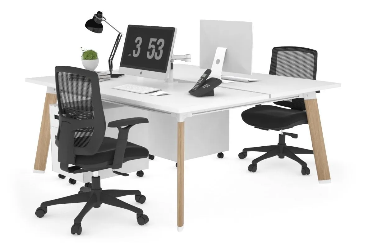 Switch - 2 Person Workstation Wood Imprint Frame [1600L x 800W with Cable Scallop]