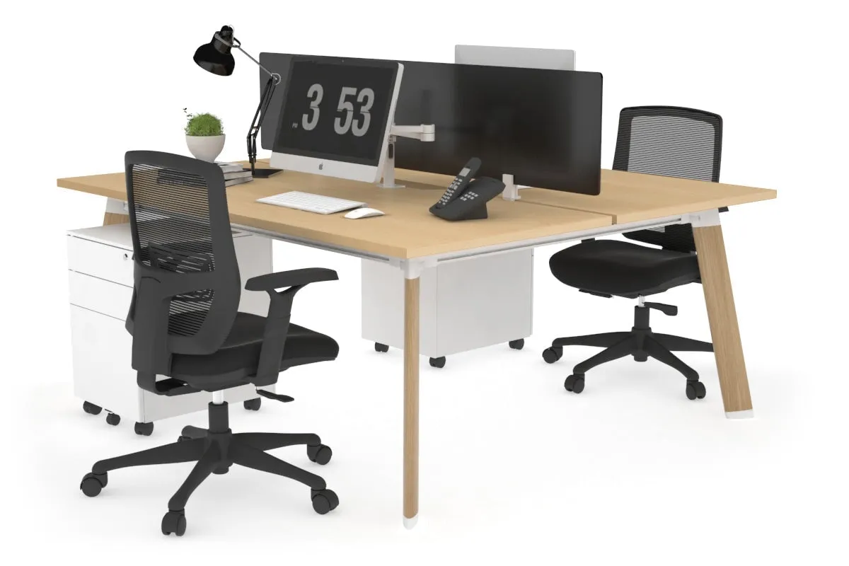 Switch - 2 Person Workstation Wood Imprint Frame [1600L x 800W with Cable Scallop]