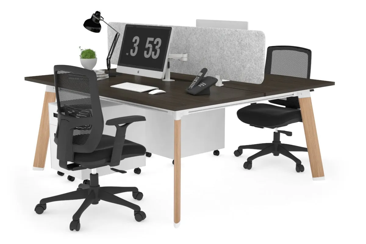 Switch - 2 Person Workstation Wood Imprint Frame [1600L x 800W with Cable Scallop]
