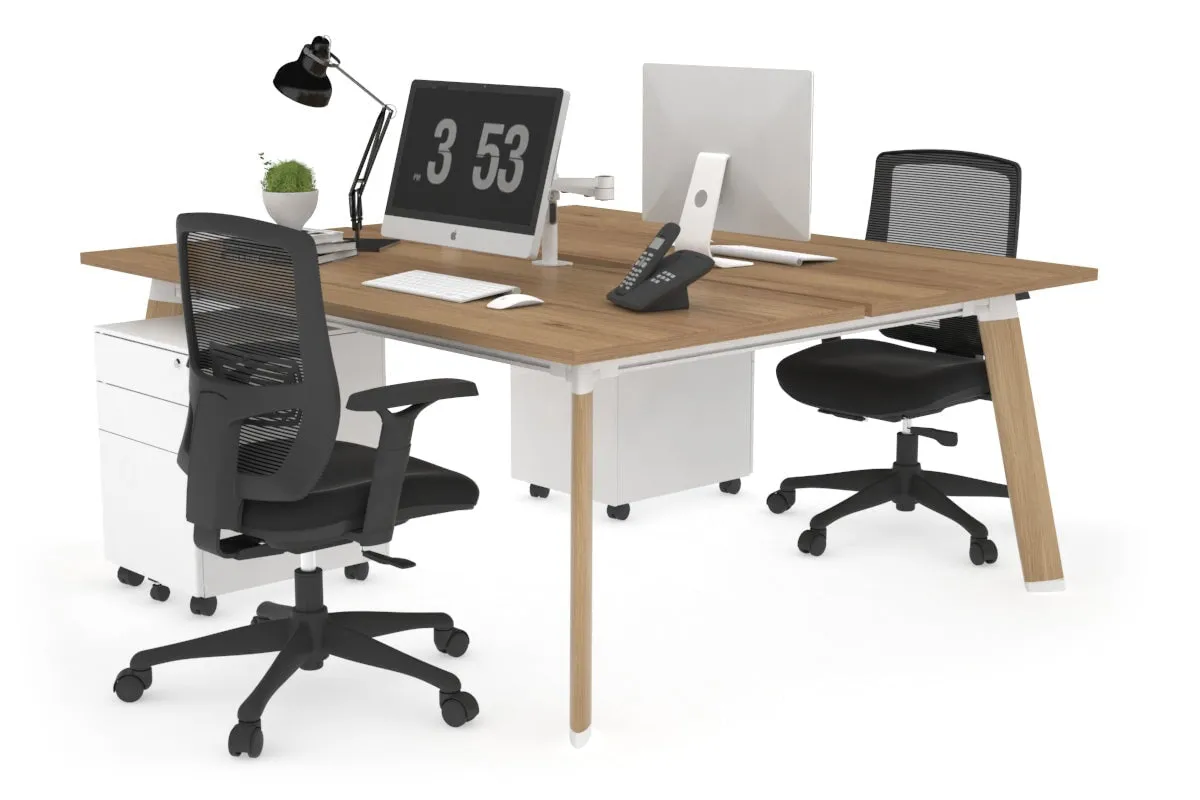Switch - 2 Person Workstation Wood Imprint Frame [1600L x 800W with Cable Scallop]