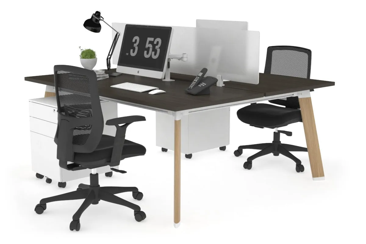 Switch - 2 Person Workstation Wood Imprint Frame [1600L x 800W with Cable Scallop]