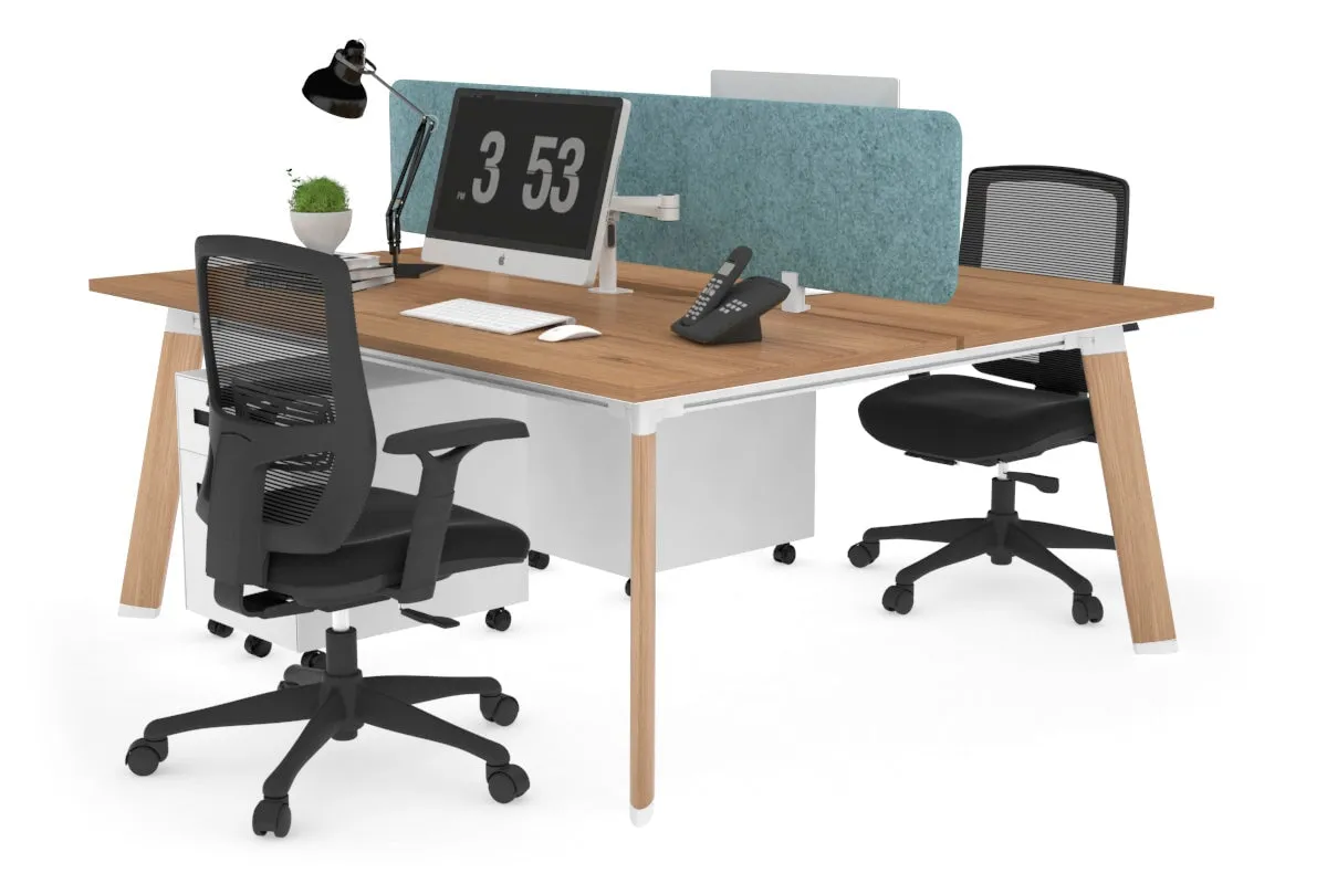 Switch - 2 Person Workstation Wood Imprint Frame [1600L x 800W with Cable Scallop]