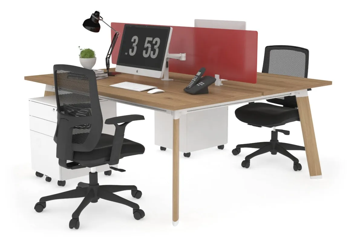 Switch - 2 Person Workstation Wood Imprint Frame [1600L x 800W with Cable Scallop]