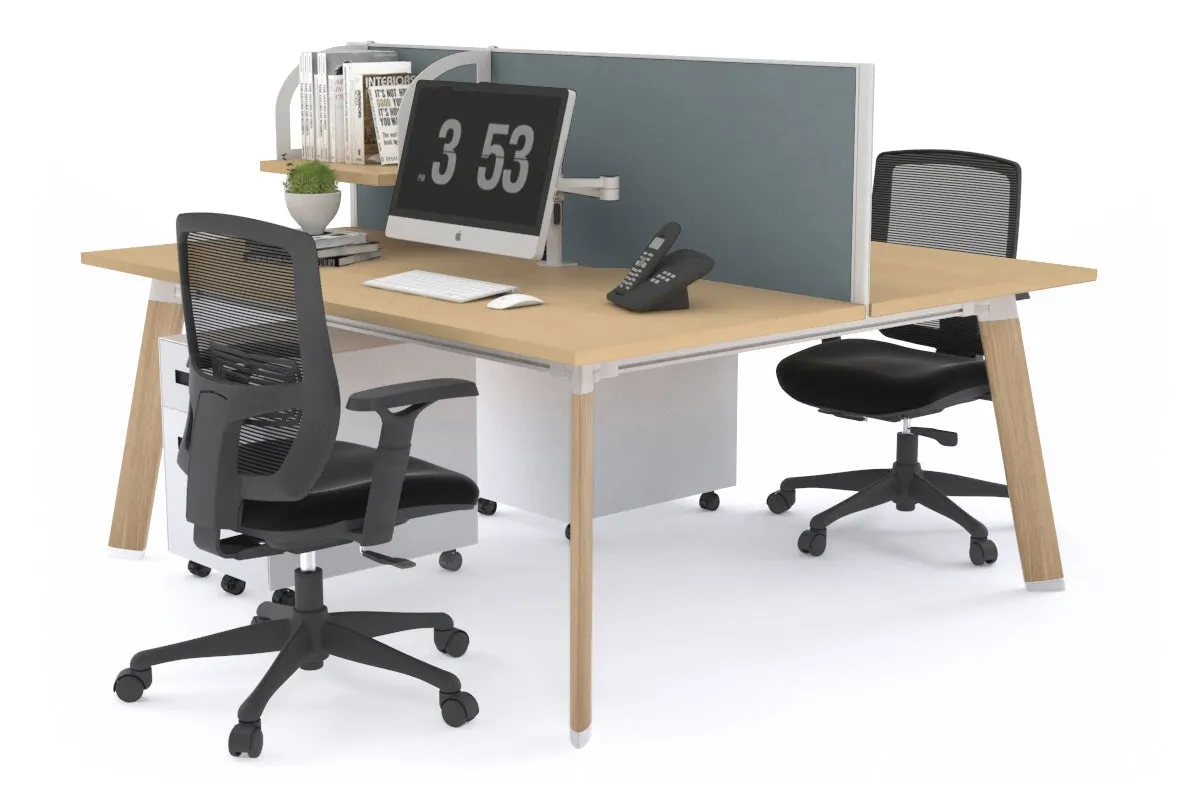 Switch - 2 Person Workstation Wood Imprint Frame [1600L x 800W with Cable Scallop]