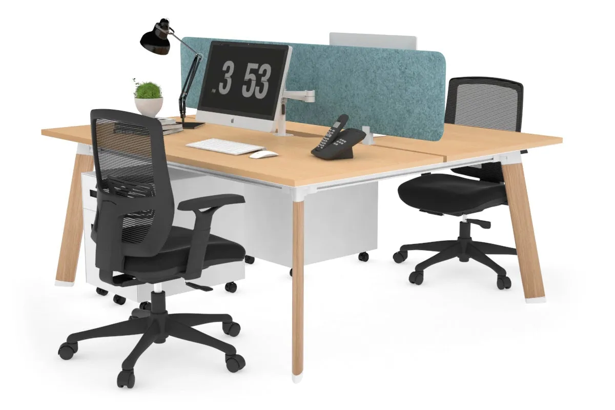 Switch - 2 Person Workstation Wood Imprint Frame [1600L x 800W with Cable Scallop]