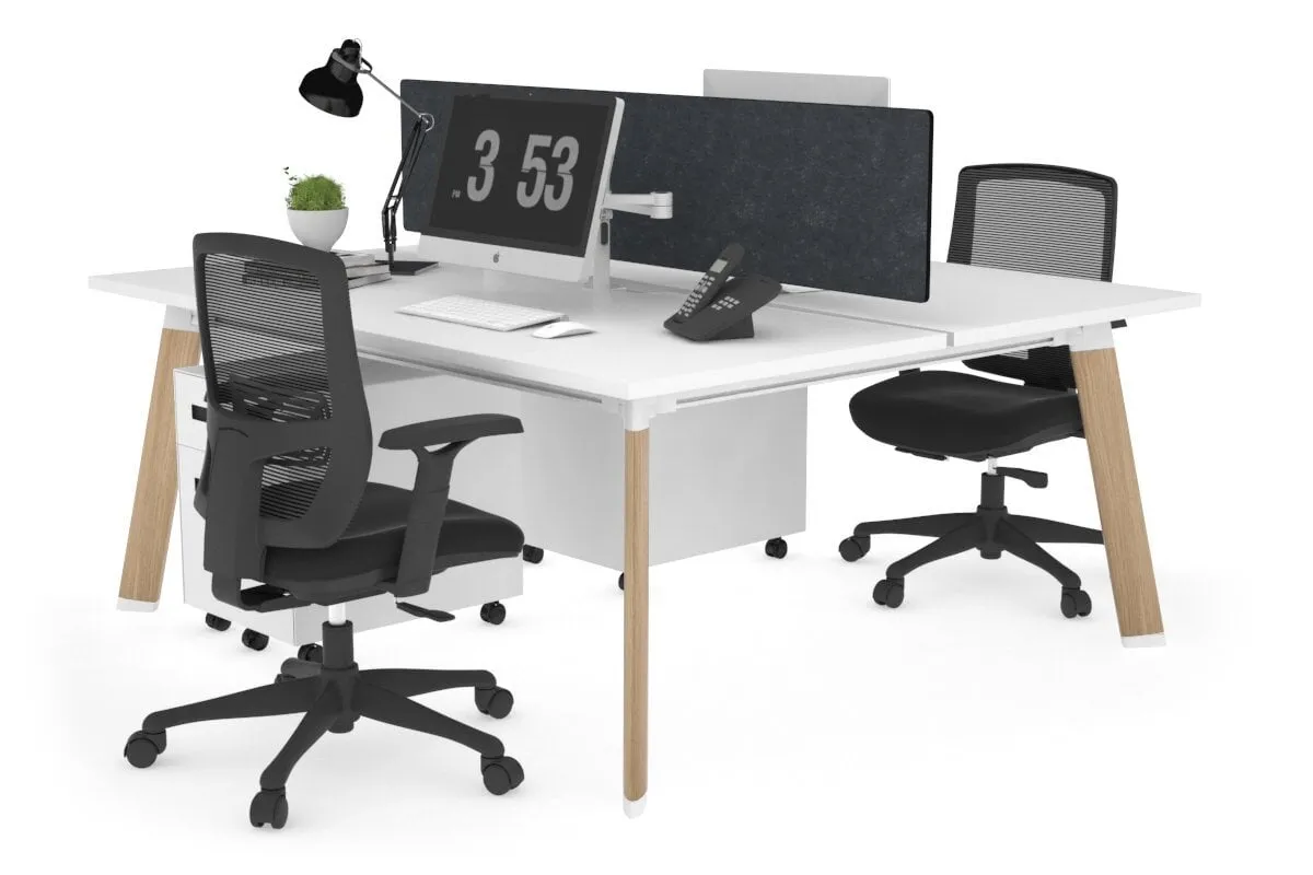 Switch - 2 Person Workstation Wood Imprint Frame [1600L x 800W with Cable Scallop]