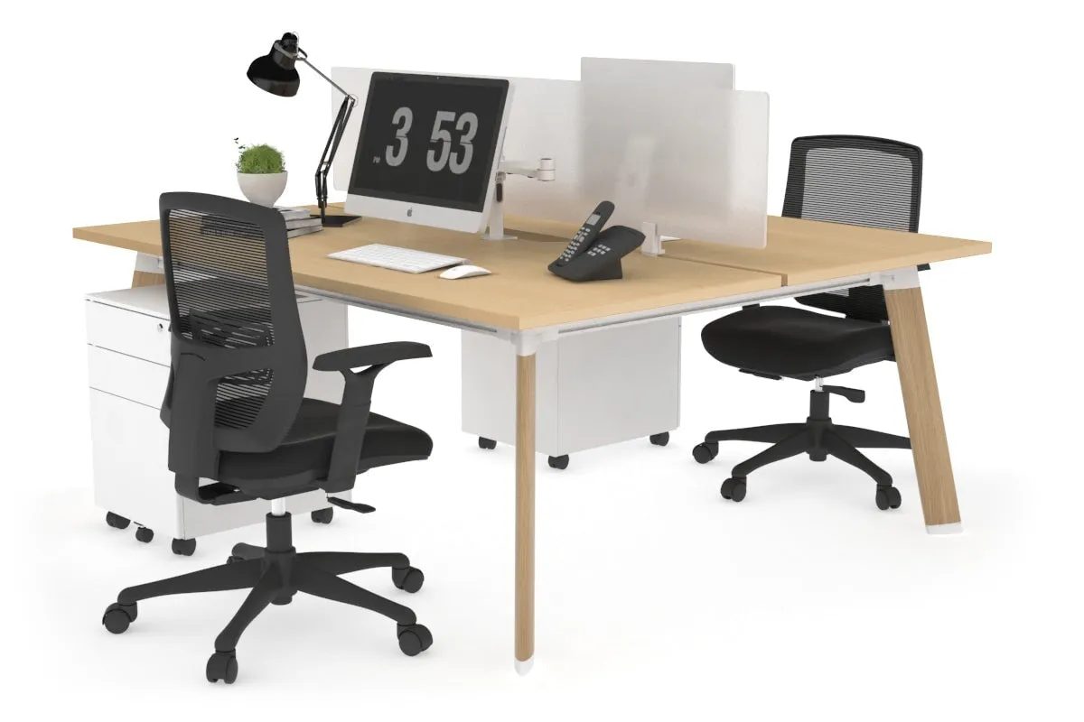 Switch - 2 Person Workstation Wood Imprint Frame [1600L x 800W with Cable Scallop]