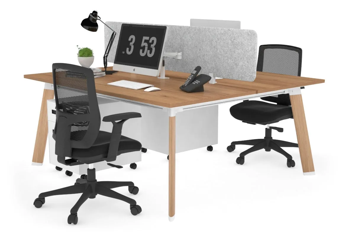 Switch - 2 Person Workstation Wood Imprint Frame [1600L x 800W with Cable Scallop]