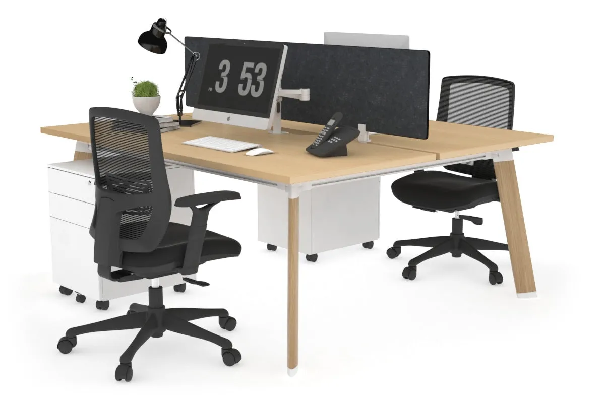 Switch - 2 Person Workstation Wood Imprint Frame [1600L x 800W with Cable Scallop]